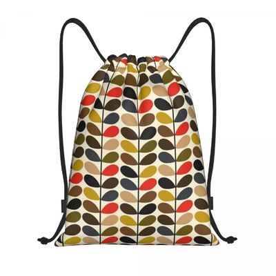 Imprimare personalizată Orla Kiely Rucsac cu șnur din țesătură florală Geantă de sport pentru femei, bărbați, rucsac de antrenament scandinav
