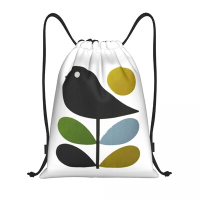 Imprimare personalizată Orla Kiely Rucsac cu șnur din țesătură florală Geantă de sport pentru femei, bărbați, rucsac de antrenament scandinav