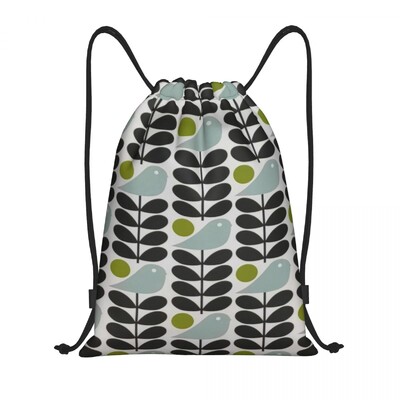 Imprimare personalizată Orla Kiely Rucsac cu șnur din țesătură florală Geantă de sport pentru femei, bărbați, rucsac de antrenament scandinav