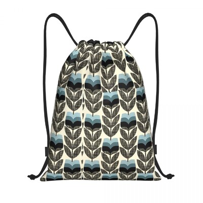 Imprimare personalizată Orla Kiely Rucsac cu șnur din țesătură florală Geantă de sport pentru femei, bărbați, rucsac de antrenament scandinav