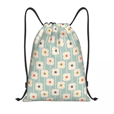 Imprimare personalizată Orla Kiely Rucsac cu șnur din țesătură florală Geantă de sport pentru femei, bărbați, rucsac de antrenament scandinav