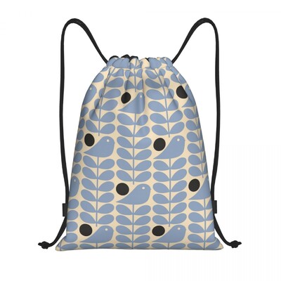 Imprimare personalizată Orla Kiely Rucsac cu șnur din țesătură florală Geantă de sport pentru femei, bărbați, rucsac de antrenament scandinav