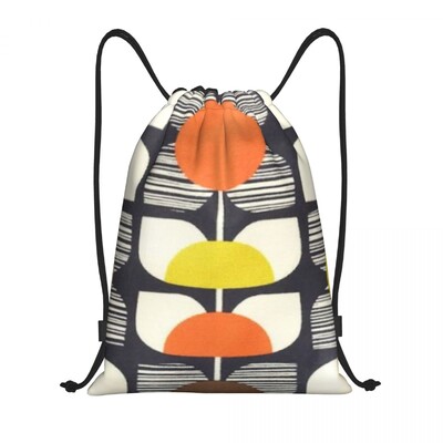 Imprimare personalizată Orla Kiely Rucsac cu șnur din țesătură florală Geantă de sport pentru femei, bărbați, rucsac de antrenament scandinav