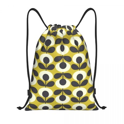 Imprimare personalizată Orla Kiely Rucsac cu șnur din țesătură florală Geantă de sport pentru femei, bărbați, rucsac de antrenament scandinav