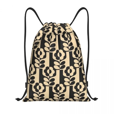 Imprimare personalizată Orla Kiely Rucsac cu șnur din țesătură florală Geantă de sport pentru femei, bărbați, rucsac de antrenament scandinav