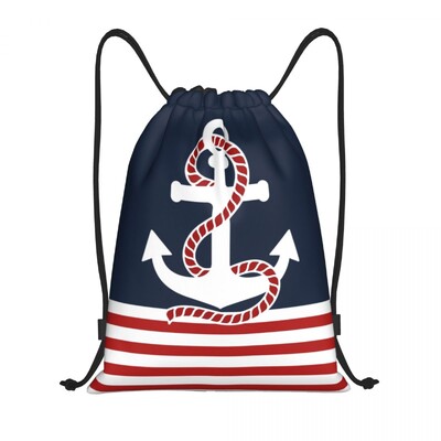 Geantă personalizată cu șnur busolă gri pentru antrenament Rucsacuri de yoga bărbați femei rucsac nautic navigație marinar sport gimnastică