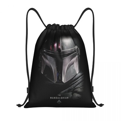 Rucsac personalizat cu șnur Femei Bărbați Sală de sport Rucsac pliabil Mandalorians Cască Reflecție Fan pentru cumpărături Geantă