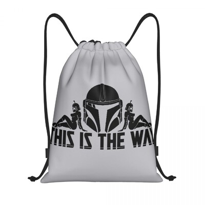 Rucsac personalizat cu șnur Femei Bărbați Sală de sport Rucsac pliabil Mandalorians Cască Reflecție Fan pentru cumpărături Geantă