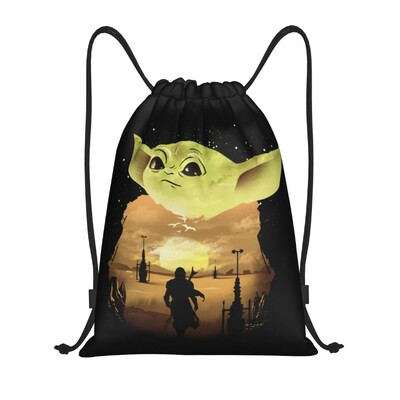 Rucsac personalizat cu șnur Femei Bărbați Sală de sport Rucsac pliabil Mandalorians Cască Reflecție Fan pentru cumpărături Geantă