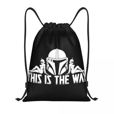 Rucsac personalizat cu șnur Femei Bărbați Sală de sport Rucsac pliabil Mandalorians Cască Reflecție Fan pentru cumpărături Geantă