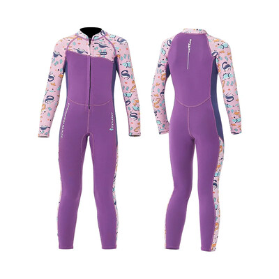 2,5 mm vaikiški neopreno hidrokostiumai jaunimui berniukų maudymosi kostiumėliai pilnas banglenčių kostiumas, šiltas priekinis užtrauktukas plaukimo SUP nardymo kostiumui