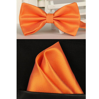 Masīva biznesa tauriņš vīriešiem Vintage oranža violeta melna dzeltena sudraba taurīte vīriešiem kāzām kabatas kvadrātveida kabatlakatiņu komplekts