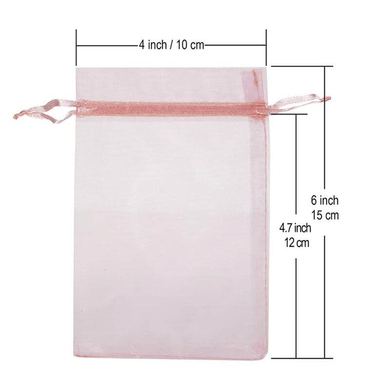 100 bucăți/pachet pungi de cadou din organza aurie, 4x6 inci, plasă de bomboane, cu șnur, pungi de favoruri, pungi de bijuterii pentru petrecerea de nuntă de Crăciun