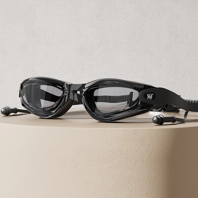 dopuri de urechi integrate ochelari de înot, câmp larg, colorați, pentru adulți, anti-aburire, lentile acoperite cu anti-UV, șapcă de înot, ochelari de piscină