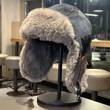 Fashion Half Star Thicken Faux Fur Earflap Hat Ushanka Bomber Unisex Winter Ski Ride Ταξίδι Casual Warm Cap Color Match