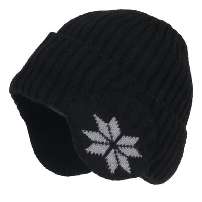 Pălărie pentru bărbați, iarnă, tricotată în aer liber, cu pluș și îngroșat, pentru ciclism de iarnă, căldură în aer liber și pălărie de lână cu protecție pentru urechi