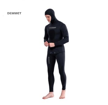 HOT 3mm Καμουφλάζ Wetsuit Μακρύ μανίκι Fission Neoprene Submersible για Άντρες Keep Warm Μπλουζάκι και παντελόνι Δύο κομμάτια με κουκούλα στολή κατάδυσης