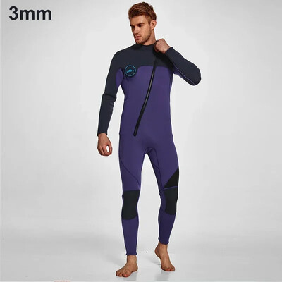 Costume de neopren pentru bărbați de 3 mm Jachetă cu mânecă lungă din neopren cu fermoar frontal Costume de neopren dintr-o singură piesă Costum de neopinism pentru scufundări, surfing