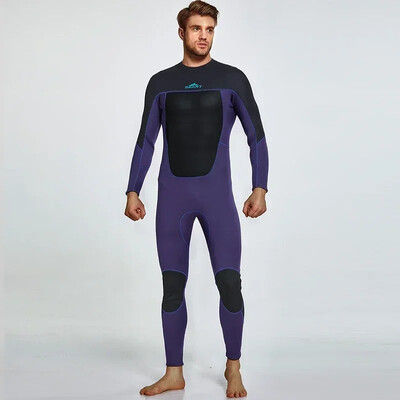 Costume de neopren pentru bărbați de 3 mm Jachetă cu mânecă lungă din neopren cu fermoar frontal Costume de neopren dintr-o singură piesă Costum de neopinism pentru scufundări, surfing