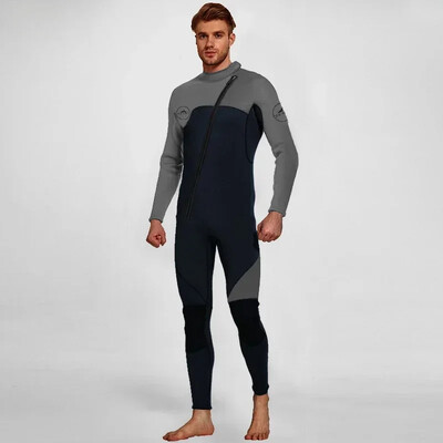 Costume de neopren pentru bărbați de 3 mm Jachetă cu mânecă lungă din neopren cu fermoar frontal Costume de neopren dintr-o singură piesă Costum de neopinism pentru scufundări, surfing