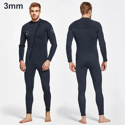 Costume de neopren pentru bărbați de 3 mm Jachetă cu mânecă lungă din neopren cu fermoar frontal Costume de neopren dintr-o singură piesă Costum de neopinism pentru scufundări, surfing