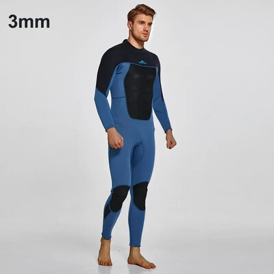 Costume de neopren pentru bărbați de 3 mm Jachetă cu mânecă lungă din neopren cu fermoar frontal Costume de neopren dintr-o singură piesă Costum de neopinism pentru scufundări, surfing
