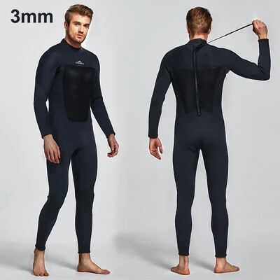 Costume de neopren pentru bărbați de 3 mm Jachetă cu mânecă lungă din neopren cu fermoar frontal Costume de neopren dintr-o singură piesă Costum de neopinism pentru scufundări, surfing