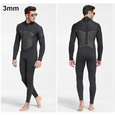 Costume de neopren pentru bărbați de 3 mm Jachetă cu mânecă lungă din neopren cu fermoar frontal Costume de neopren dintr-o singură piesă Costum de neopinism pentru scufundări, surfing