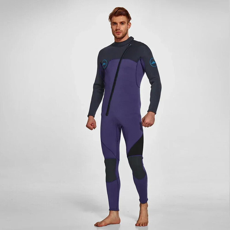 Costume de neopren pentru bărbați de 3 mm Jachetă cu mânecă lungă din neopren cu fermoar frontal Costume de neopren dintr-o singură piesă Costum de neopinism pentru scufundări, surfing