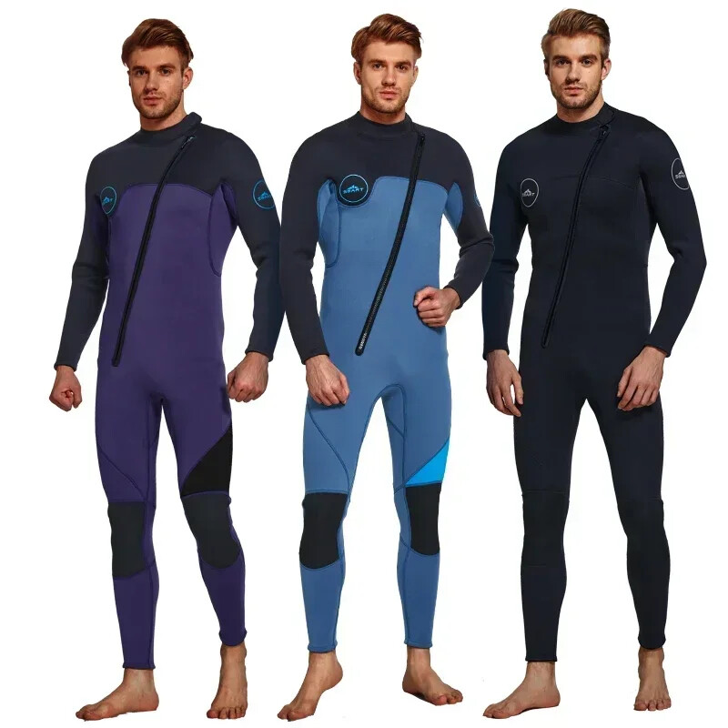 Costume de neopren pentru bărbați de 3 mm Jachetă cu mânecă lungă din neopren cu fermoar frontal Costume de neopren dintr-o singură piesă Costum de neopinism pentru scufundări, surfing