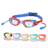 Ochelari de înot pentru copii, profesionali, impermeabili, anti-aburire, protecție UV, ochelari pentru sporturi acvatice pentru piscină, cu dopuri de urechi