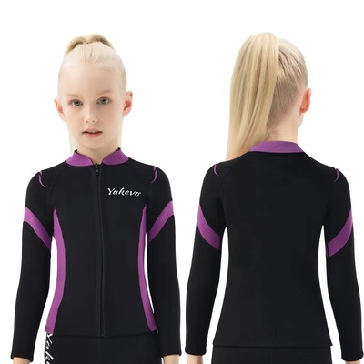 Costum de scufundări de 3 mm pentru copii, iarnă, căldură, protecție solară, înot, surfing, barca, sporturi acvatice, costum de scufundări, top