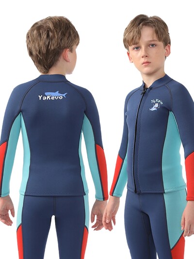 Costum de scufundări de 3 mm pentru copii, iarnă, căldură, protecție solară, înot, surfing, barca, sporturi acvatice, costum de scufundări, top