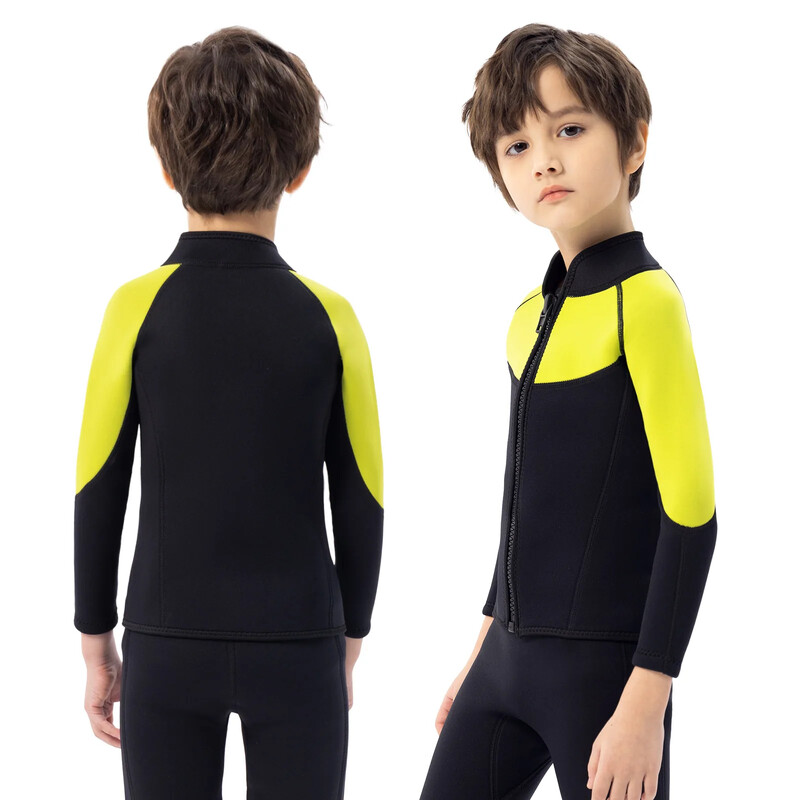 Costum de scufundări de 3 mm pentru copii, iarnă, căldură, protecție solară, înot, surfing, barca, sporturi acvatice, costum de scufundări, top