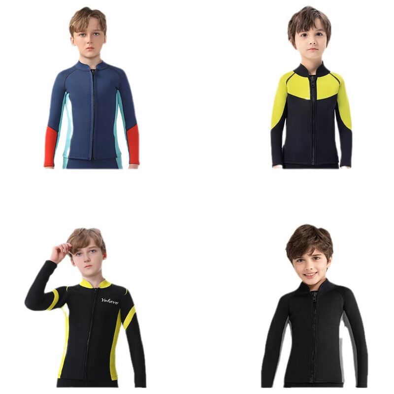 Costum de scufundări de 3 mm pentru copii, iarnă, căldură, protecție solară, înot, surfing, barca, sporturi acvatice, costum de scufundări, top