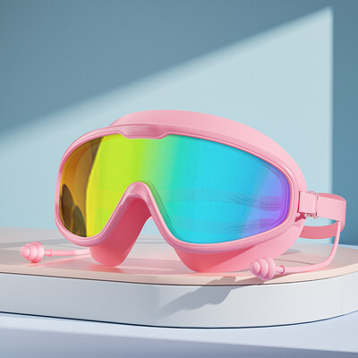 Ochelari de înot noi pentru adulți, anti-ceață, ochelari de înot de înaltă definiție, dopuri de urechi din silicon, ochelari de înot reglabili cu cadru mare