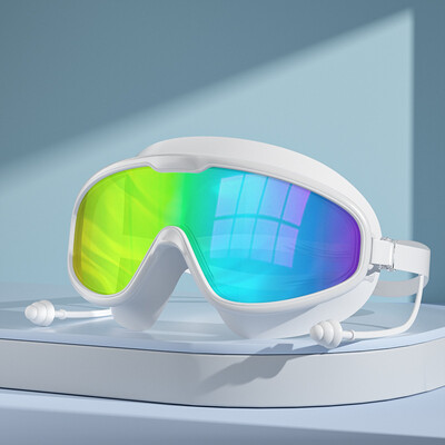 Ochelari de înot noi pentru adulți, anti-ceață, ochelari de înot de înaltă definiție, dopuri de urechi din silicon, ochelari de înot reglabili cu cadru mare