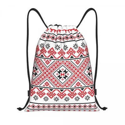 Pielāgota ukraiņu tradicionāla izšūšana aukliņu mugursoma Sporta sporta soma sievietēm vīriešiem Vyshyvanka iepirkšanās maiss