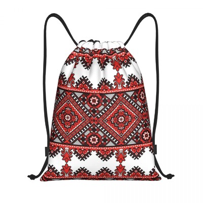 Pielāgota ukraiņu tradicionāla izšūšana aukliņu mugursoma Sporta sporta soma sievietēm vīriešiem Vyshyvanka iepirkšanās maiss