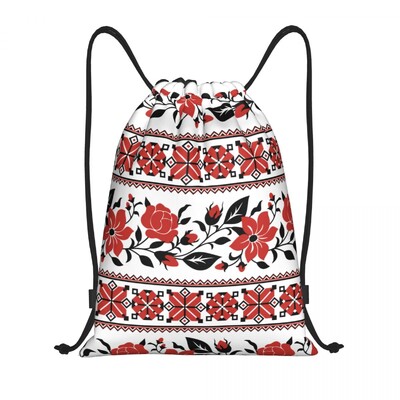 Pielāgota ukraiņu tradicionāla izšūšana aukliņu mugursoma Sporta sporta soma sievietēm vīriešiem Vyshyvanka iepirkšanās maiss