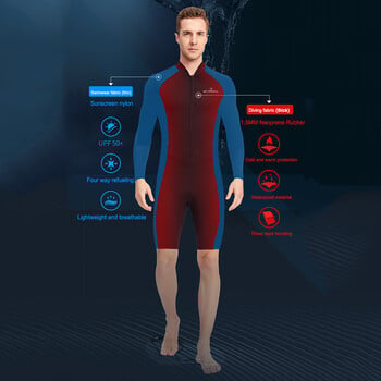 Ρούχα από Neoprene Diving Skin με φερμουάρ Ανδρικά ρούχα προστασίας κατά της κατάδυσης Αντιχαρακτηριστικά, ανθεκτικά στο κρύο, ανθεκτικά ζεστά αξεσουάρ εξωτερικού χώρου