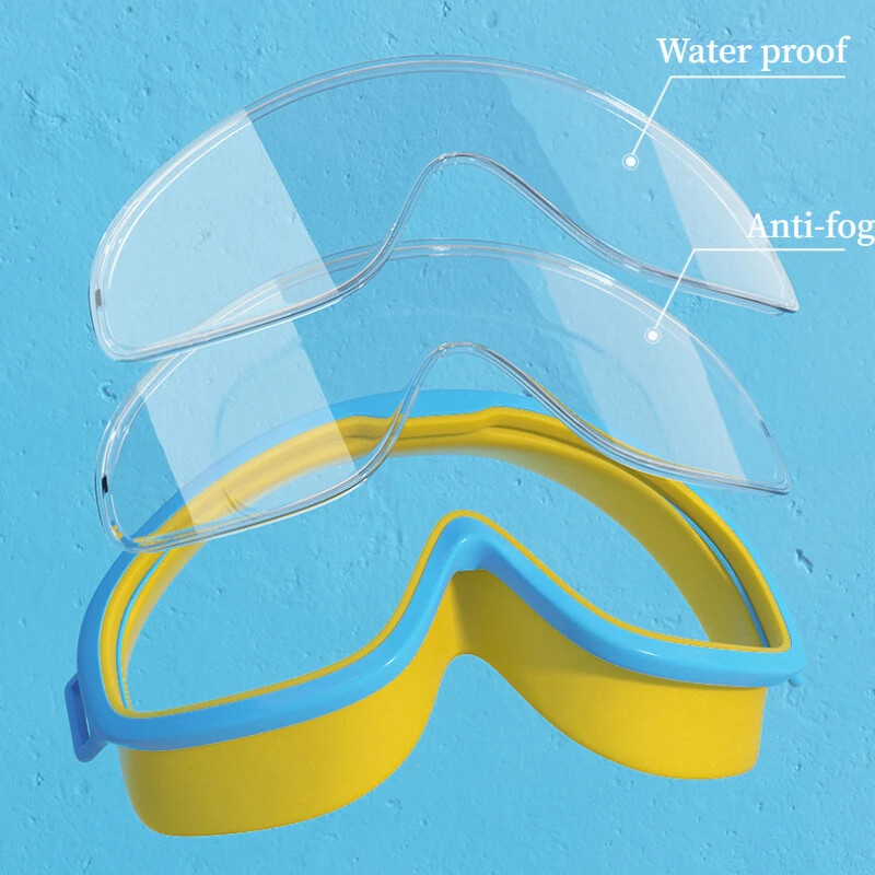 Liela rāmja peldbrilles Pieaugušajiem ar ausu aizbāžņiem Peldēšanas brilles Vīriešu Sieviešu Profesionālās HD Aizsvīšanas aizsargbrilles Silikona brilles