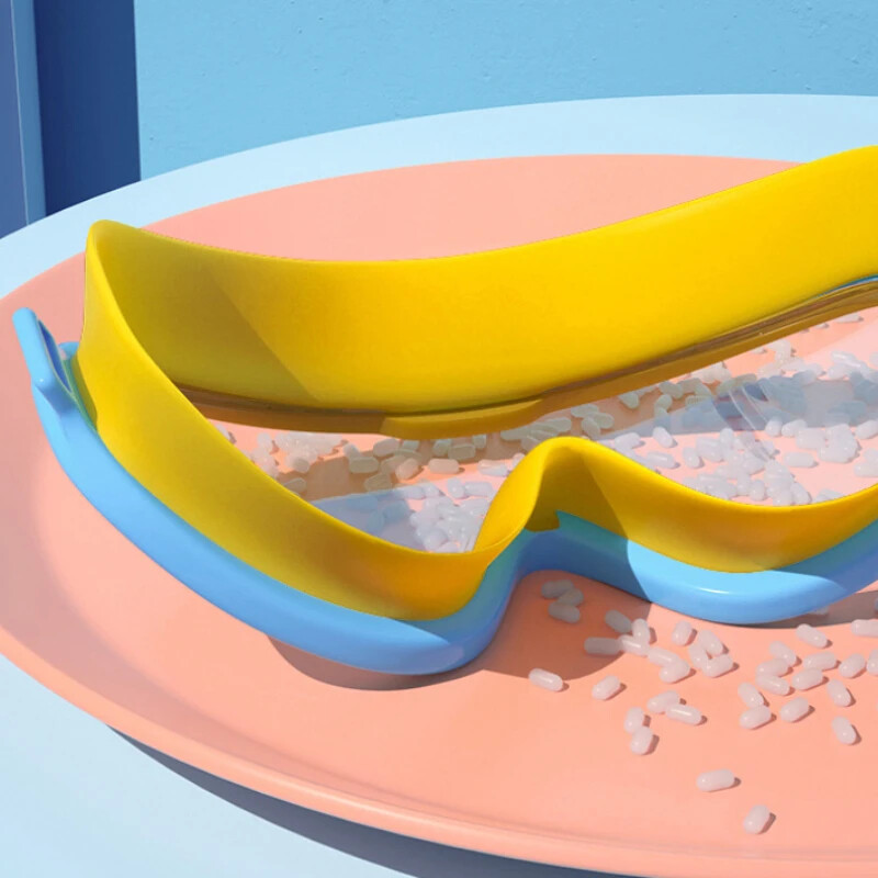 Liela rāmja peldbrilles Pieaugušajiem ar ausu aizbāžņiem Peldēšanas brilles Vīriešu Sieviešu Profesionālās HD Aizsvīšanas aizsargbrilles Silikona brilles