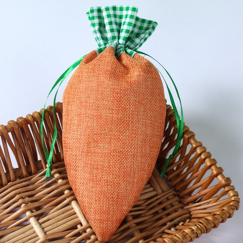 6 bucăți pungă de bomboane de iepuraș de Paște, de morcov, pungă de cadou pentru iepure de in, de Paște de primăvară, pentru decorare pentru petrecerea de aniversare pentru copii, pungă de ambalare din plastic pentru coacere