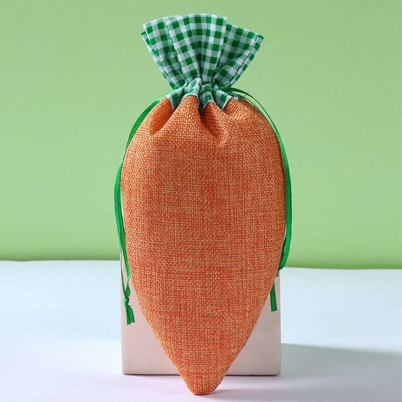 6 bucăți pungă de bomboane de iepuraș de Paște, de morcov, pungă de cadou pentru iepure de in, de Paște de primăvară, pentru decorare pentru petrecerea de aniversare pentru copii, pungă de ambalare din plastic pentru coacere
