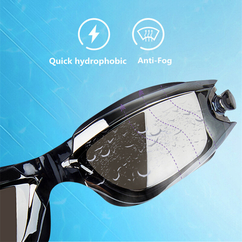 Ochelari de înot pentru adulți Ochelari profesioniști pentru piscină, bărbați, femei, protecție UV, ochelari de înot, impermeabili, cu dopuri