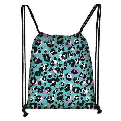 Tigru Leopard Șarpe Crocodil Zebră Dungi Imprimare Genți cu șnur Femei Bărbați Rucsac din pânză Genți de călătorie Suport pantofi Geanta de carte