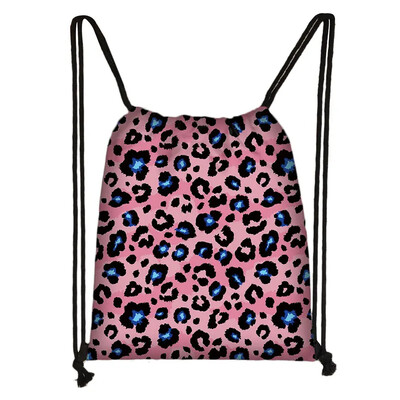 Tigru Leopard Șarpe Crocodil Zebră Dungi Imprimare Genți cu șnur Femei Bărbați Rucsac din pânză Genți de călătorie Suport pantofi Geanta de carte