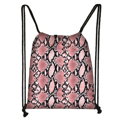 Tigru Leopard Șarpe Crocodil Zebră Dungi Imprimare Genți cu șnur Femei Bărbați Rucsac din pânză Genți de călătorie Suport pantofi Geanta de carte