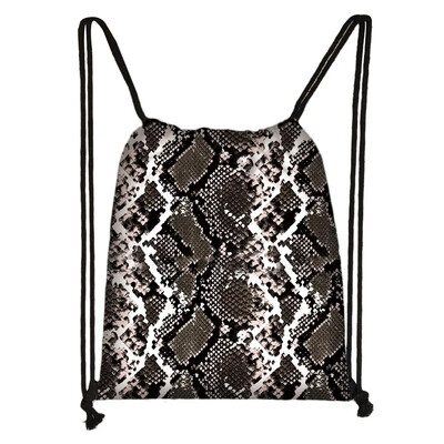 Tigru Leopard Șarpe Crocodil Zebră Dungi Imprimare Genți cu șnur Femei Bărbați Rucsac din pânză Genți de călătorie Suport pantofi Geanta de carte